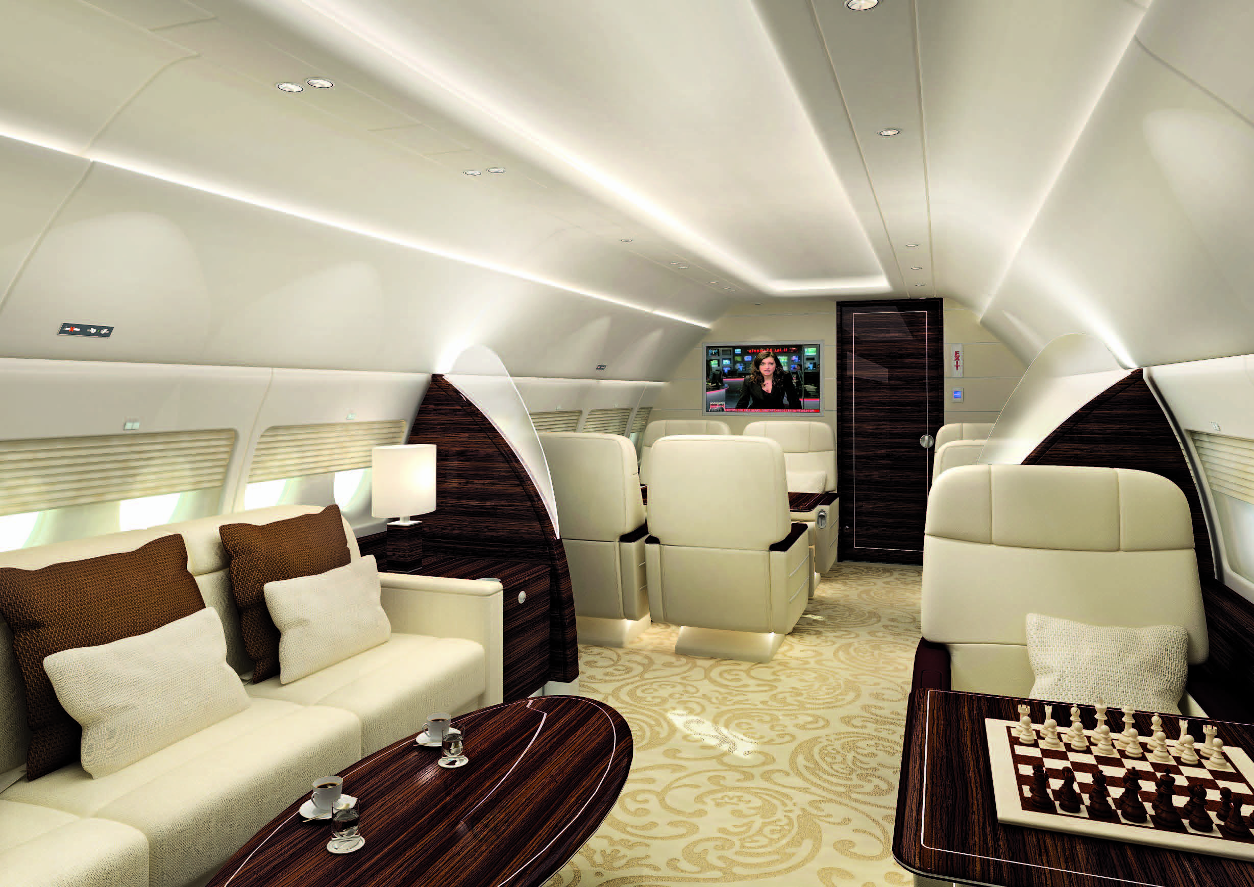 cabina dell'aeromobile Sukhoi Business Jet